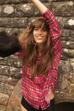 Hot CAMISA CUADROS HILO METALIZADO Mujer Camisas / Blusas