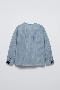 Niños ZARA 6 - 14 Años·Blusas / Camisas<CAMISA CUADROS LAZOS VELVET