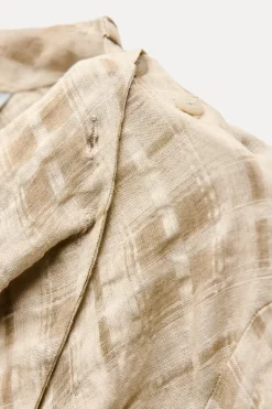 Online CAMISA CUADROS MEZCLA LINO ZW COLLECTION Mujer Camisas / Blusas