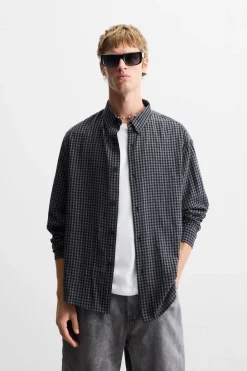 Sale CAMISA CUADROS RELAXED FIT Hombre Camisas