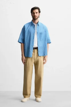 Hot CAMISA CUADROS TEXTURA Hombre Camisas