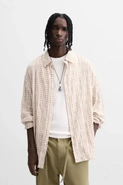 Outlet CAMISA CUADROS TEXTURA Hombre Camisas