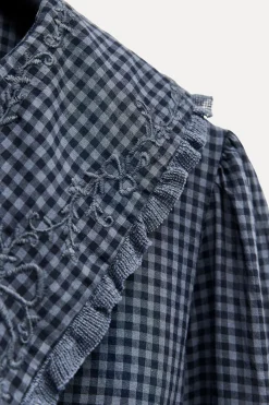 Best CAMISA CUELLO BOBO CUADROS VICHY Mujer Camisas / Blusas