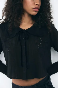 Outlet CAMISA CUELLO BOBO LAZO Mujer Camisas / Blusas