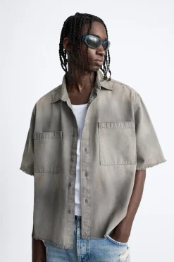 Hot CAMISA DENIM ACID WASH Hombre Camisas