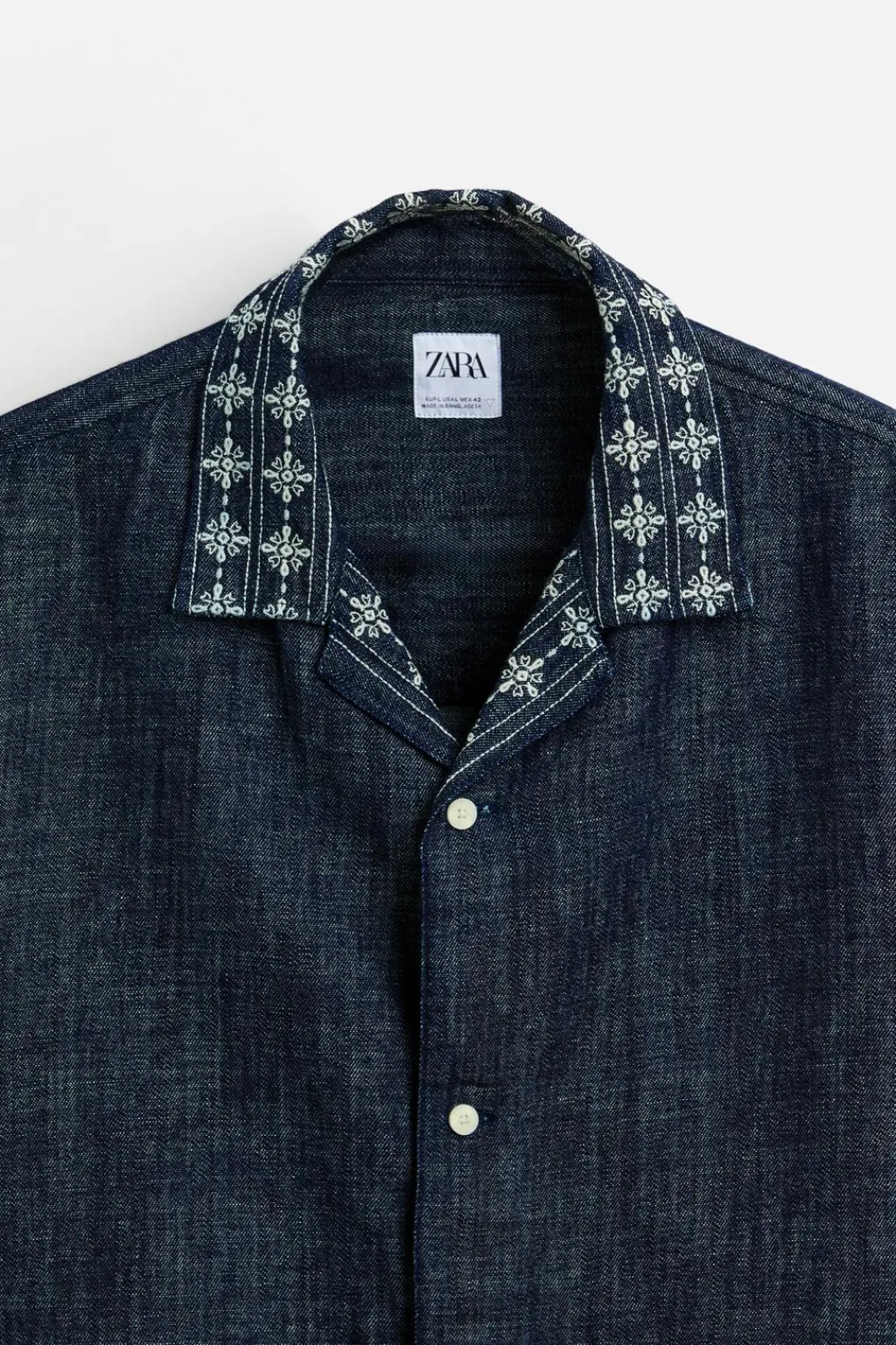 Hot CAMISA DENIM BORDADOS Hombre Camisas