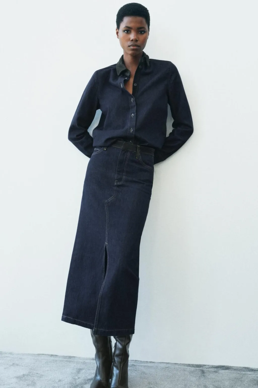 Sale CAMISA DENIM COMBINADA ZW COLLECTION Mujer Camisas / Blusas