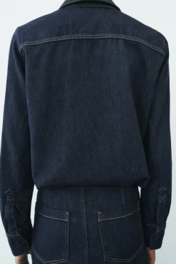 Sale CAMISA DENIM COMBINADA ZW COLLECTION Mujer Camisas / Blusas