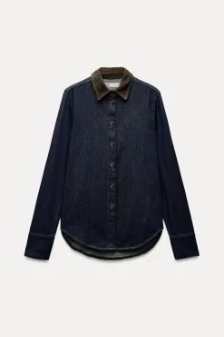 Sale CAMISA DENIM COMBINADA ZW COLLECTION Mujer Camisas / Blusas