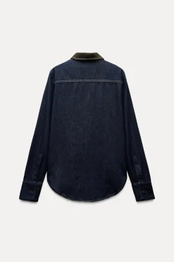 Sale CAMISA DENIM COMBINADA ZW COLLECTION Mujer Camisas / Blusas