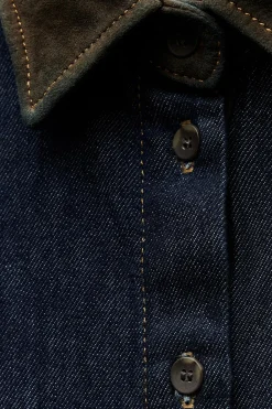 Sale CAMISA DENIM COMBINADA ZW COLLECTION Mujer Camisas / Blusas