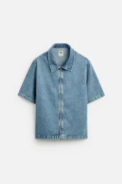 Sale CAMISA DENIM CREMALLERA Hombre Camisas