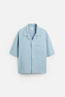 New CAMISA DENIM CUADROS Hombre Camisas