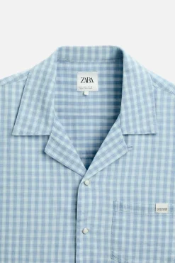 New CAMISA DENIM CUADROS Hombre Camisas