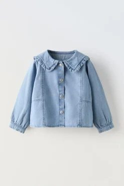 Niños ZARA 1½ - 6 Años·Camisas|1½ - 6 Años·Jeans / Denim<CAMISA DENIM CUELLO