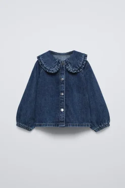 Niños ZARA 1½ - 6 Años·Camisas|1½ - 6 Años·Jeans / Denim<CAMISA DENIM CUELLO BOBO