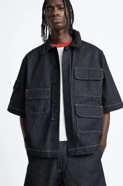 Online CAMISA DENIM OVERSIZE BOLSILLOS Hombre Camisas