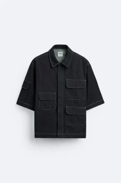 Online CAMISA DENIM OVERSIZE BOLSILLOS Hombre Camisas