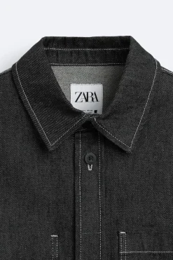 Discount CAMISA DENIM PESPUNTES CONTRASTE Hombre Camisas