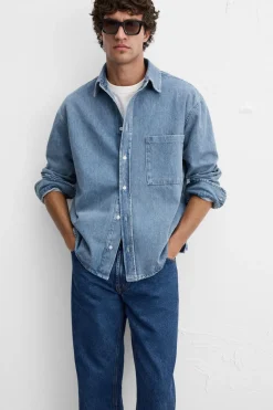 Discount CAMISA DENIM RELAXD FIT Hombre Camisas