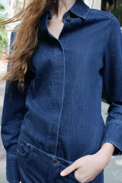 Hot CAMISA DENIM SLIM ZW COLLECTION Mujer Camisas / Blusas