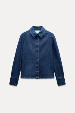 Hot CAMISA DENIM SLIM ZW COLLECTION Mujer Camisas / Blusas