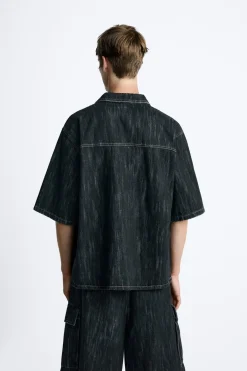 Outlet CAMISA DENIM TEXTURA Hombre Camisas