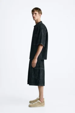 Outlet CAMISA DENIM TEXTURA Hombre Camisas