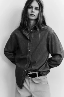 New CAMISA DENIM TRF Mujer Camisas / Blusas