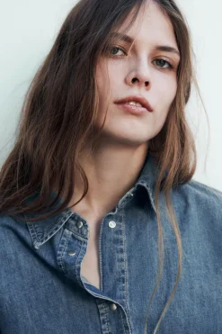 New CAMISA DENIM TRF Mujer Camisas / Blusas