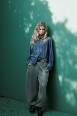 Discount CAMISA DENIM TRF Mujer Camisas / Blusas