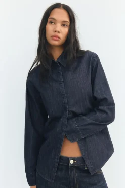 Best CAMISA DENIM TRF ABERTURA Mujer Camisas / Blusas