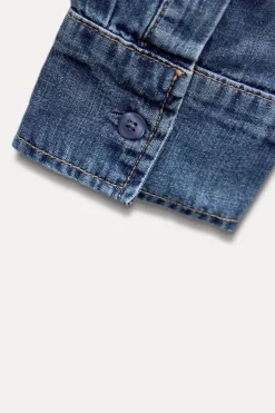 Clearance CAMISA DENIM TRF CUELLO BOBO Mujer Camisas / Blusas