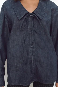 Sale CAMISA DENIM TRF CUELLO BOBO Mujer Camisas / Blusas