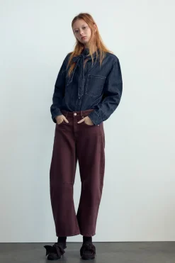 Clearance CAMISA DENIM TRF LAZO Mujer Camisas / Blusas