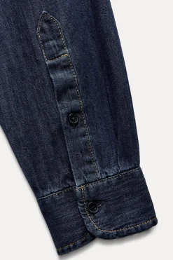 Clearance CAMISA DENIM TRF LAZO Mujer Camisas / Blusas