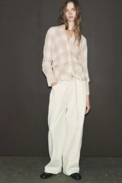 Online CAMISA DRAPEADA CUADROS ZW COLLECTION Mujer Camisas / Blusas