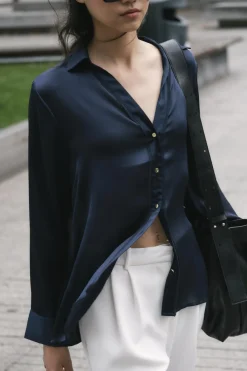 Fashion CAMISA EFECTO ARRUGADO Mujer Camisas / Blusas