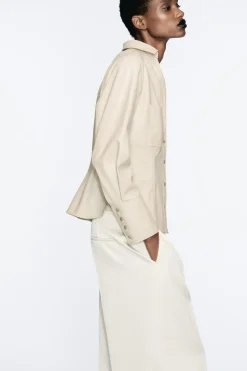 Online CAMISA EFECTO PIEL ENTALLADA Mujer Camisas / Blusas