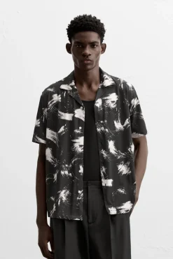 Online CAMISA ELÁSTICA ESTAMPADO ABSTRACTO Hombre Camisas