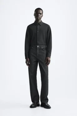 Hot CAMISA ELÁSTICA ESTRUCTURA Hombre Camisas