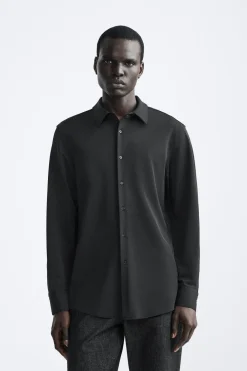 Hot CAMISA ELÁSTICA ESTRUCTURA Hombre Camisas