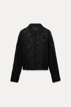 Discount CAMISA ENCAJE LENTEJUELAS Mujer Camisas / Blusas