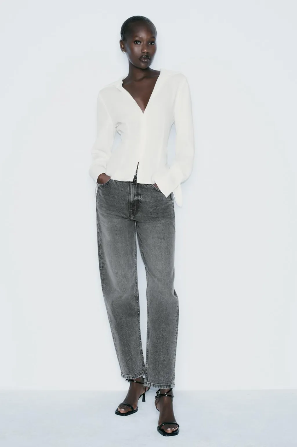 Online CAMISA ENTALLADA CORCHETES OCULTOS Mujer Camisas / Blusas