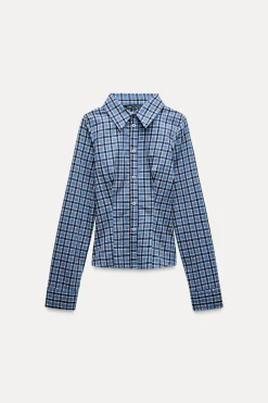 Discount CAMISA ENTALLADA CUADROS Mujer Camisas / Blusas