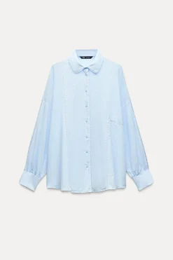 Sale CAMISA ENTREDÓS CON LINO Mujer Camisas / Blusas