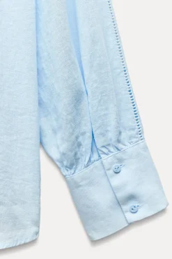 Sale CAMISA ENTREDÓS CON LINO Mujer Camisas / Blusas