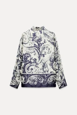 New CAMISA ESTAMPADA ABERTURAS Mujer Camisas / Blusas