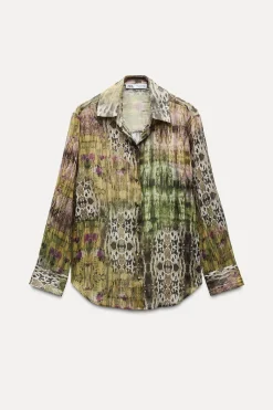 Hot CAMISA ESTAMPADA HILO METALIZADO Mujer Camisas / Blusas