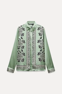 Discount CAMISA ESTAMPADA SATINADA Mujer Camisas / Blusas